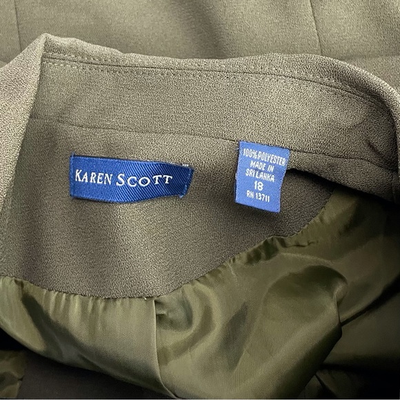 🍁 New Crepe Karen Scott Lined Blazer Slit Pockets Jacket Coat sz 18 - Picture 6 of 7